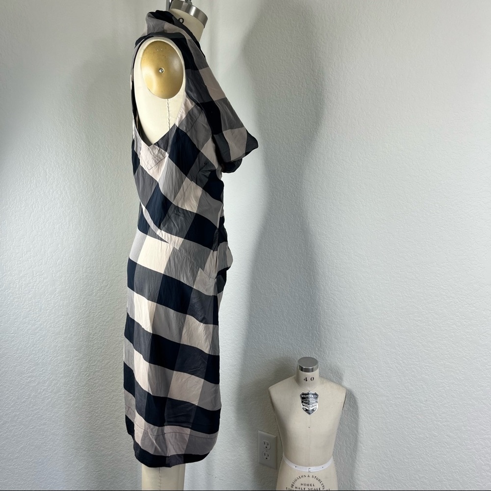 AllSaints Dellal Plaid Buffalo Check Cowl Mini Dress - Picture 7 of 9